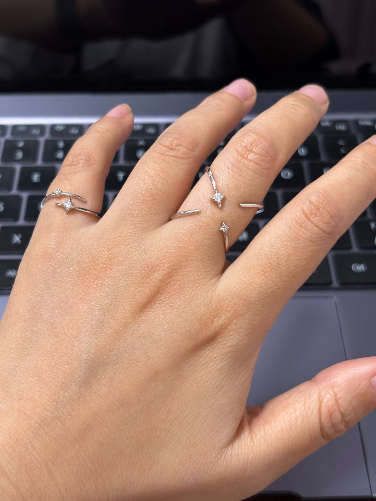 S925 Silver Designer Star Thumb Ring