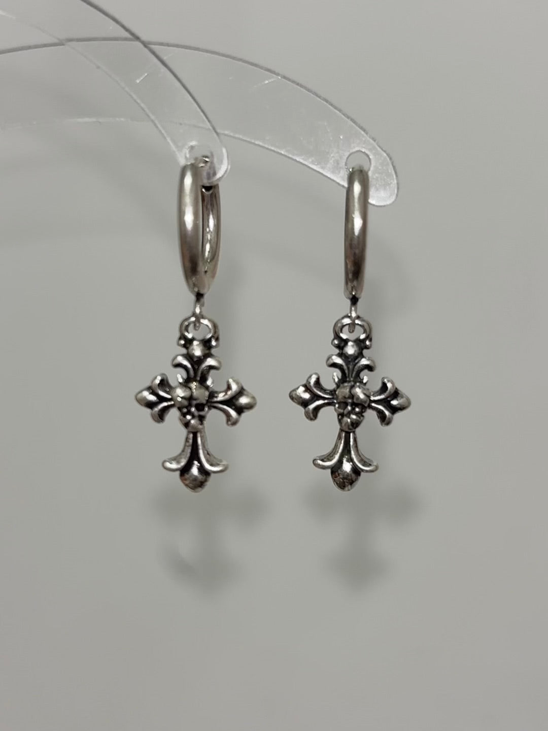 Unisex Goth Iris Cross Skull Earrings