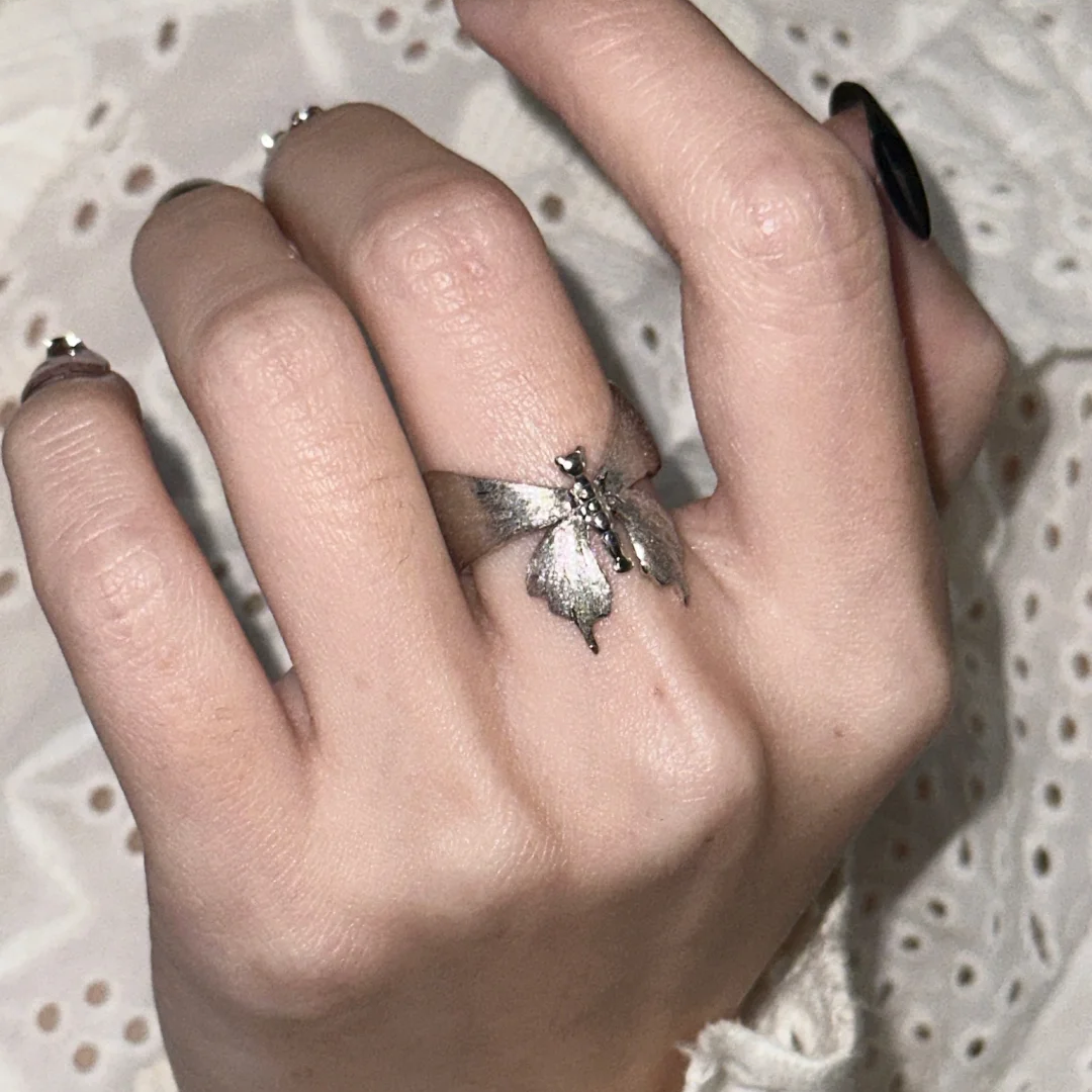 Designer S925 Silver Butterfly Ring