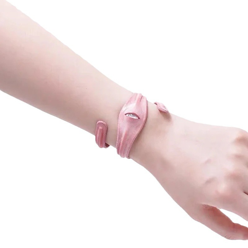 Punk Handgemachtes Rosa Evil Eye Armband Choker