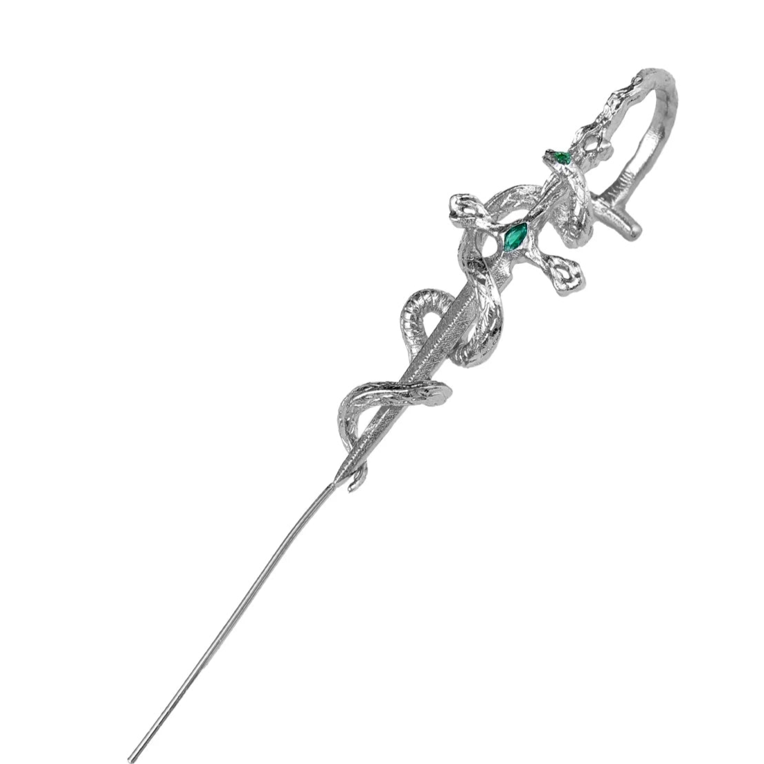 Unisex-Ohrstecker mit Slytherin-Schlangenmotiv aus Metall (einzeln)