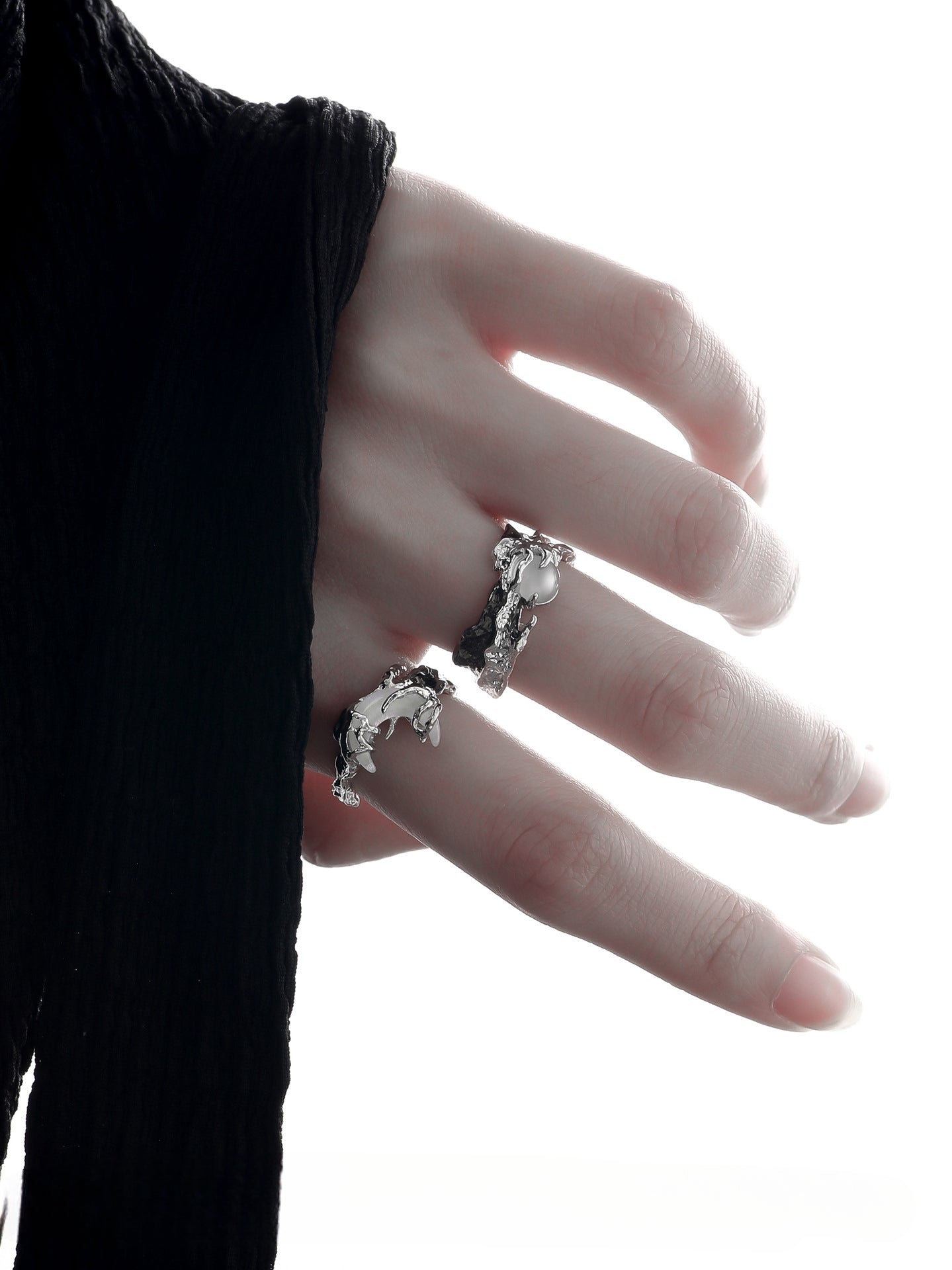 Offener Designer-Sonne- und Mondpaarring