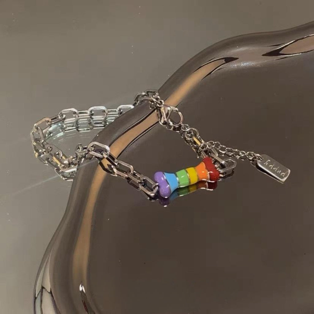 Les Cute Regenbogen-Welpen-Paar-Armband