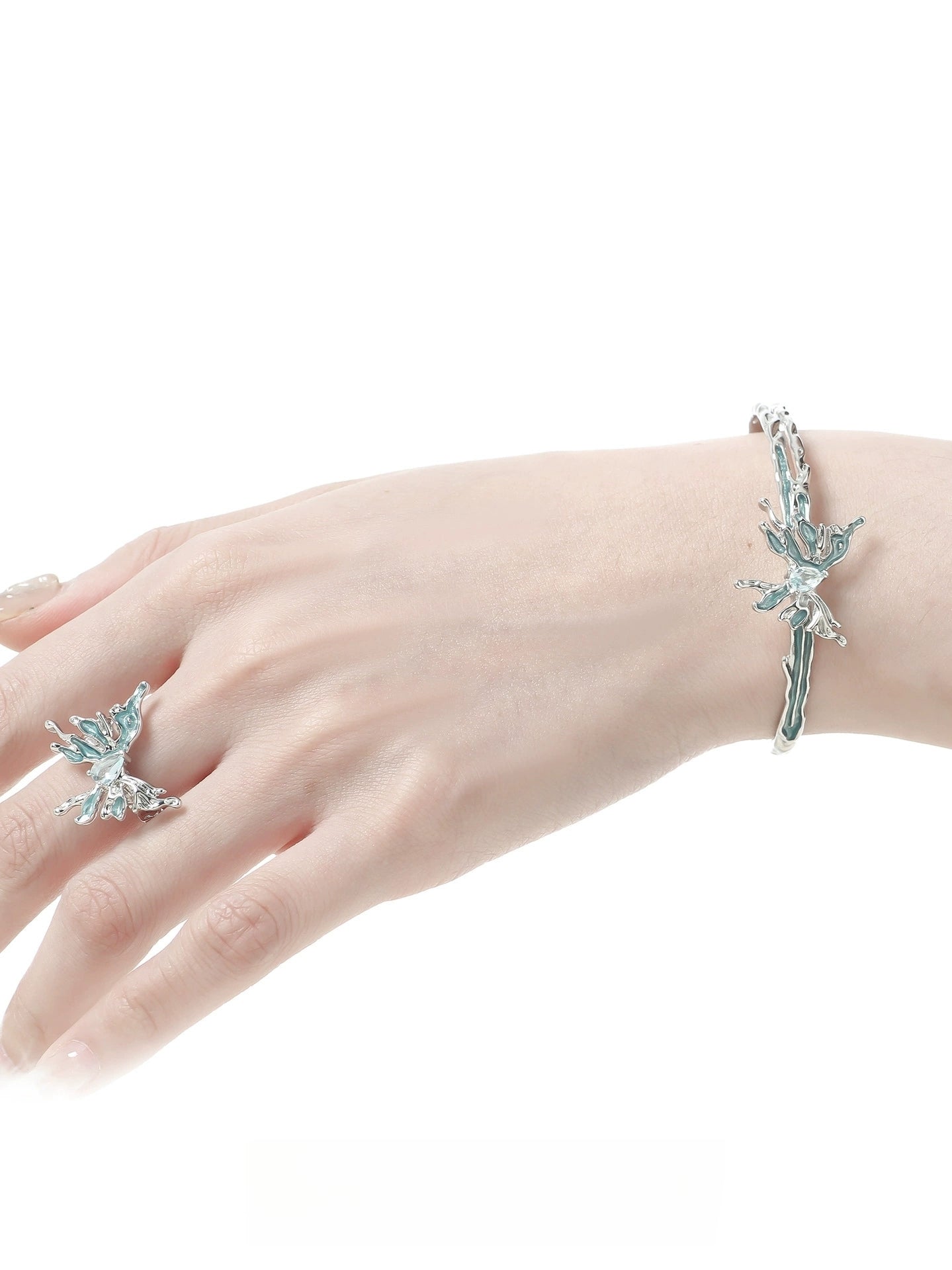 Blaues Schmetterlings-Strassarmband