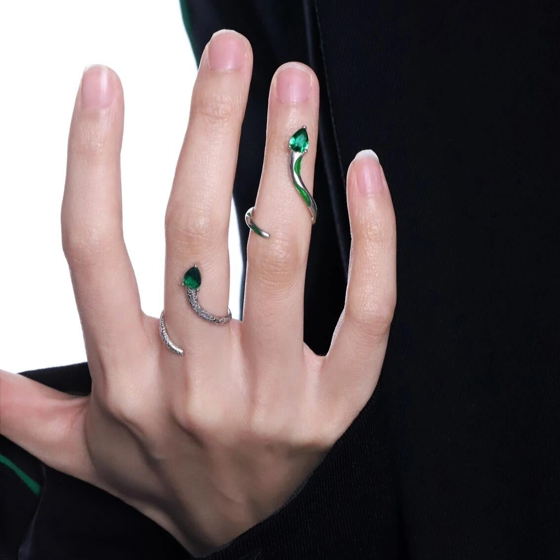 Schicker Designer-Schlangenring „Slytherin“