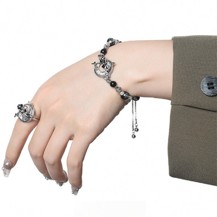 Designer-Perlenarmband mit Mond und Wolken im chinesischen Stil