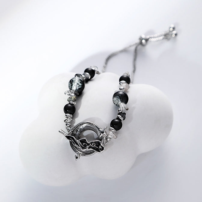 Designer-Perlenarmband mit Mond und Wolken im chinesischen Stil