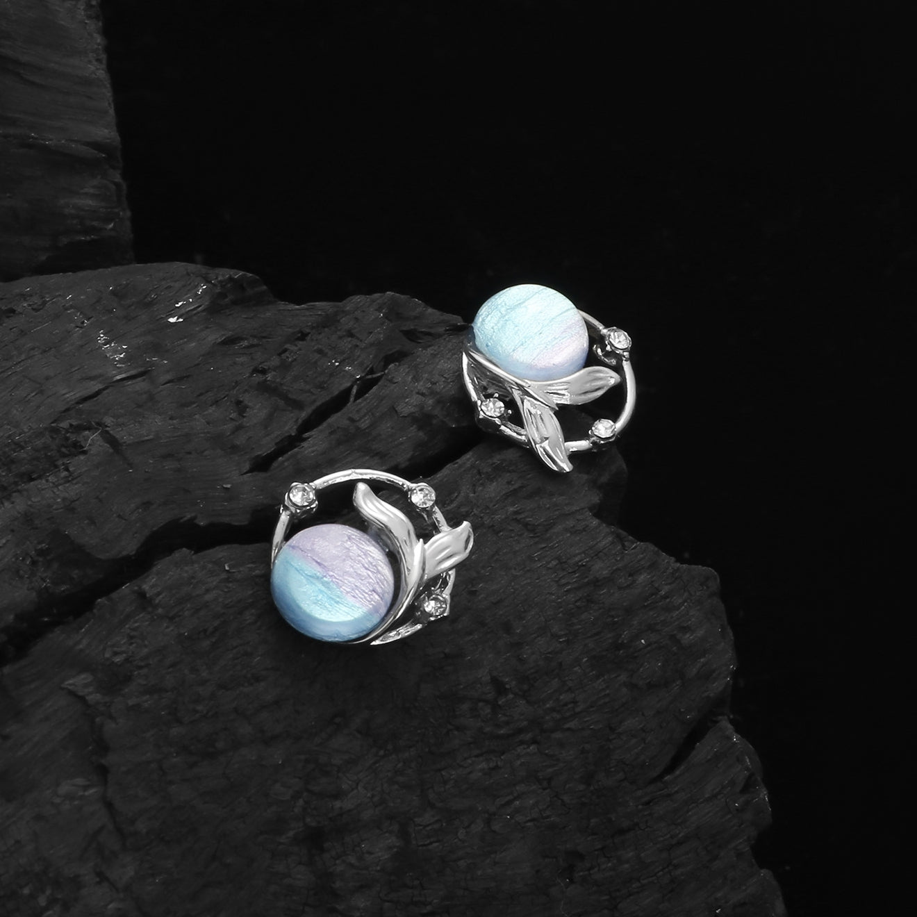 Süße Mädchen Blau Meerjungfrau Ohrstecker