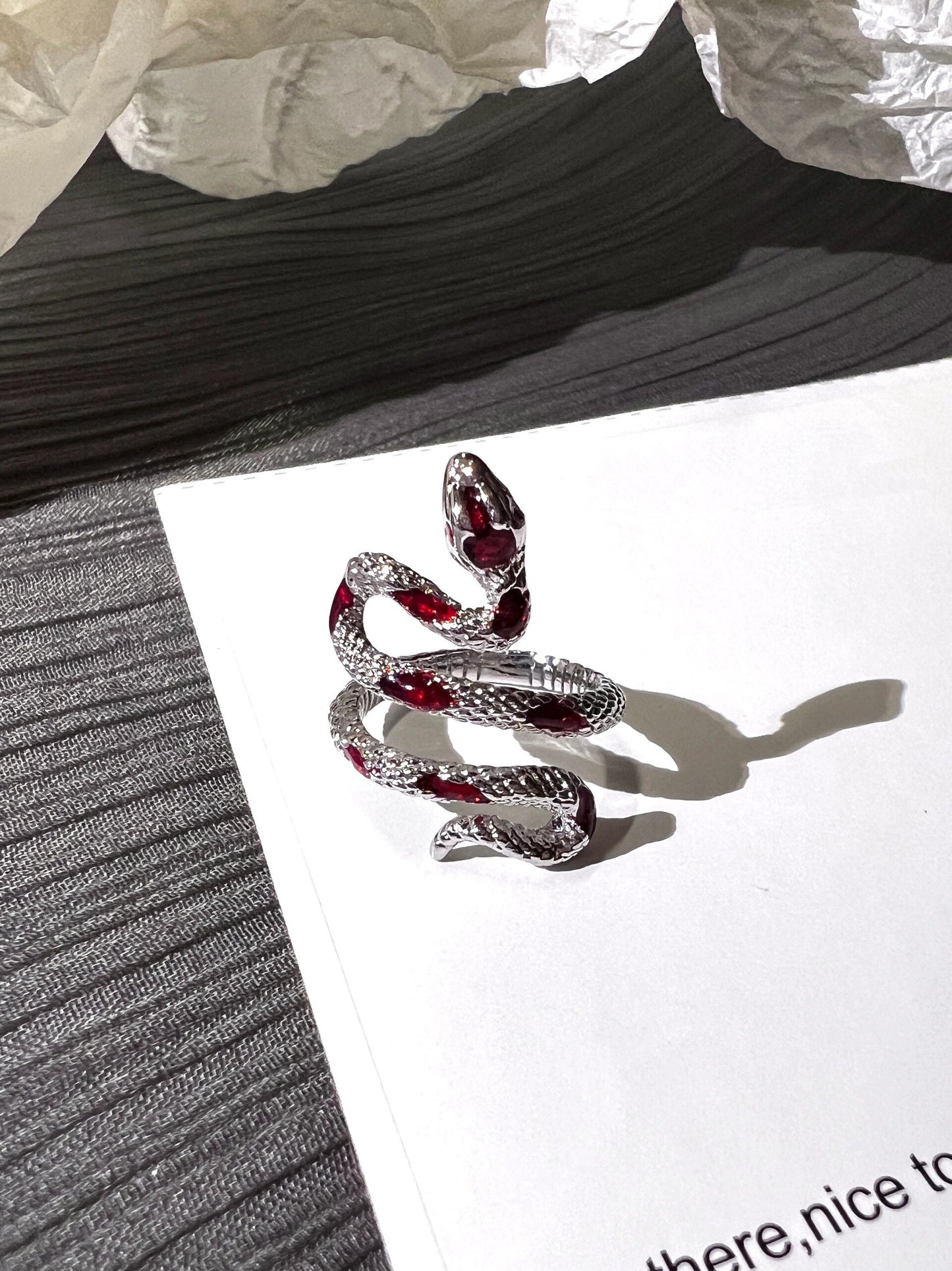 Slytherin Snake Twining Open Ring