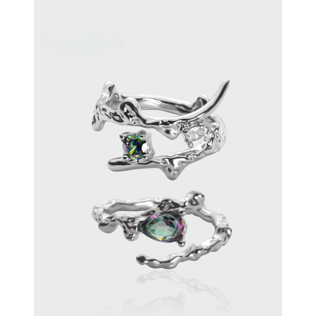 Designer Unisex Spezial-Interesse Strass verstellbarer Ring