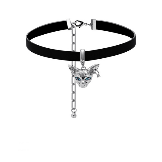 Y2K Cute Devon Rex Cat Choker