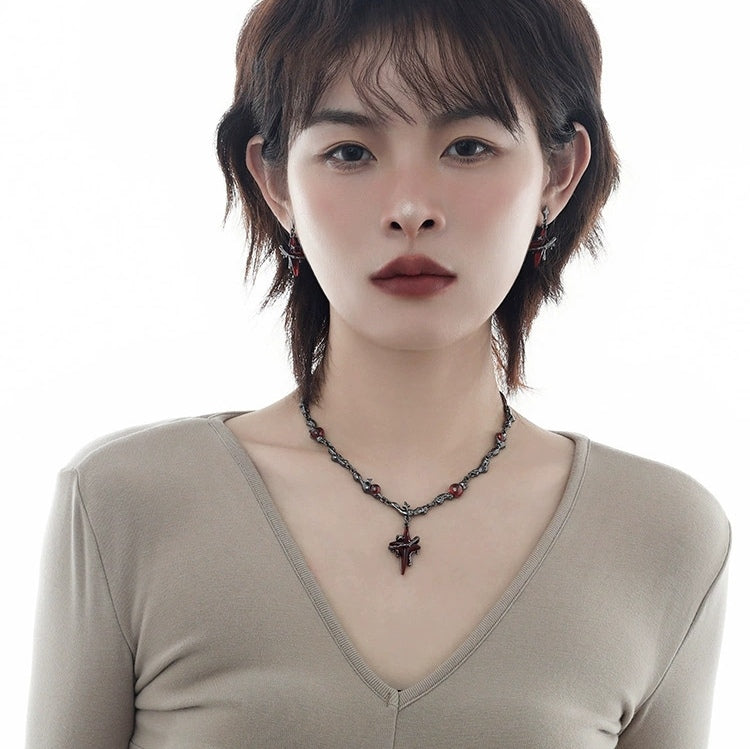 Gothic Stil Blutiger Stern Vintage Halskette