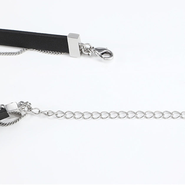Y2K Mädchen Kreuznieten Stapel Choker