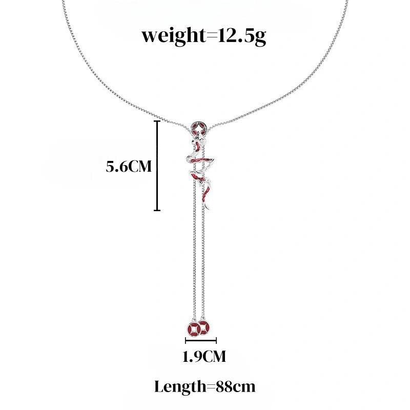Designer Girl Halskette aus Legierung mit roten Schlangenmuster