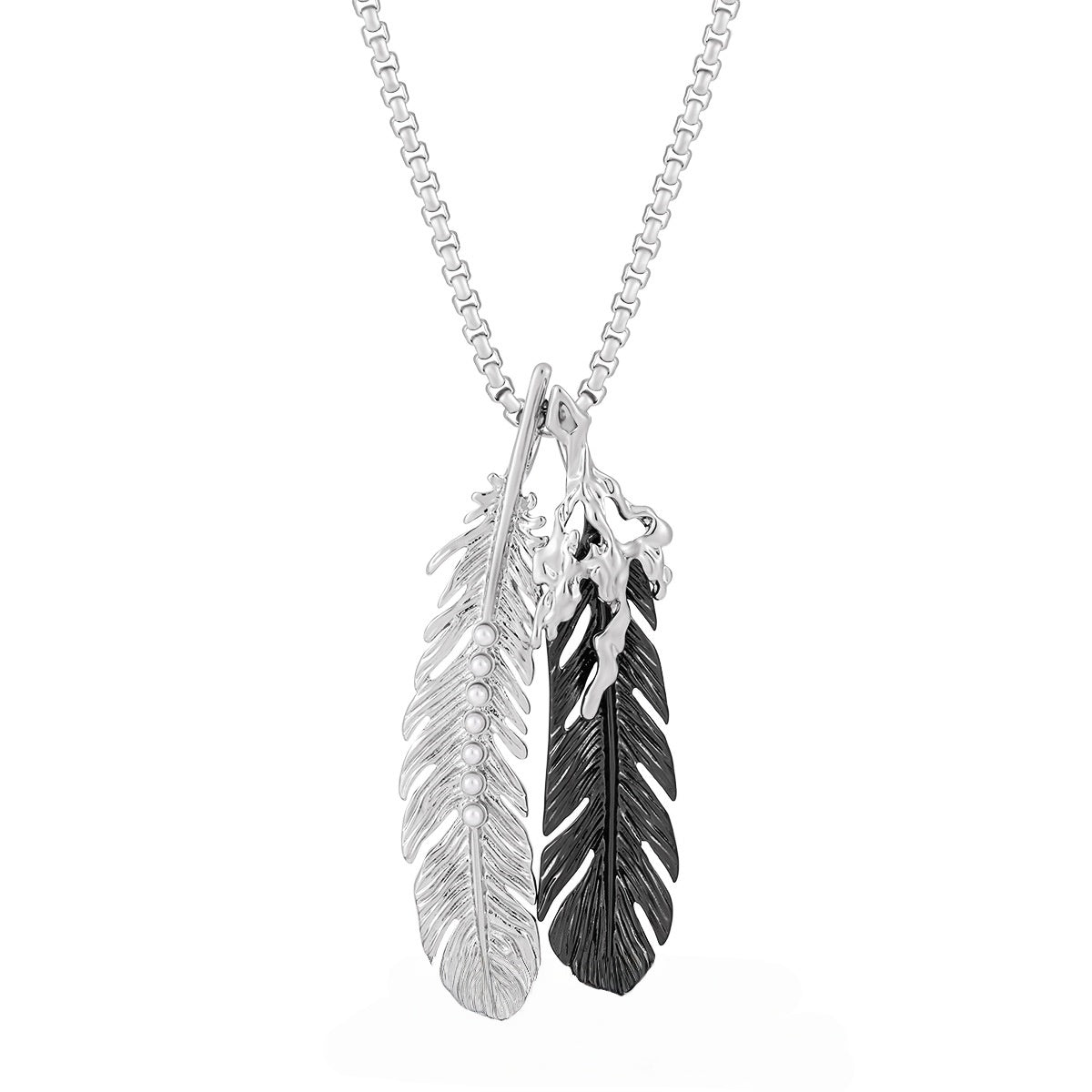 Y2K Style Unisex Angel Feather Necklaces