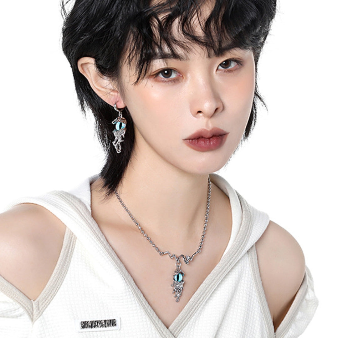 Designer-Halskette mit blauem Teufelsauge