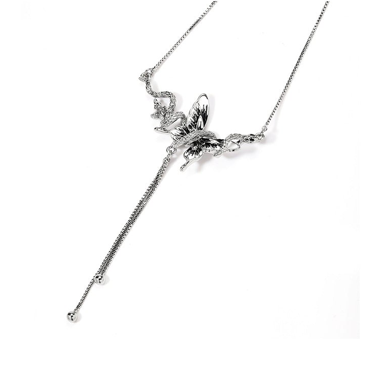 Designer Black Butterfly & Snake Necklace