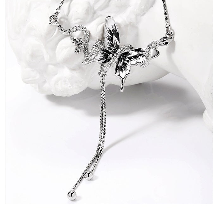 Designer Black Butterfly & Snake Necklace