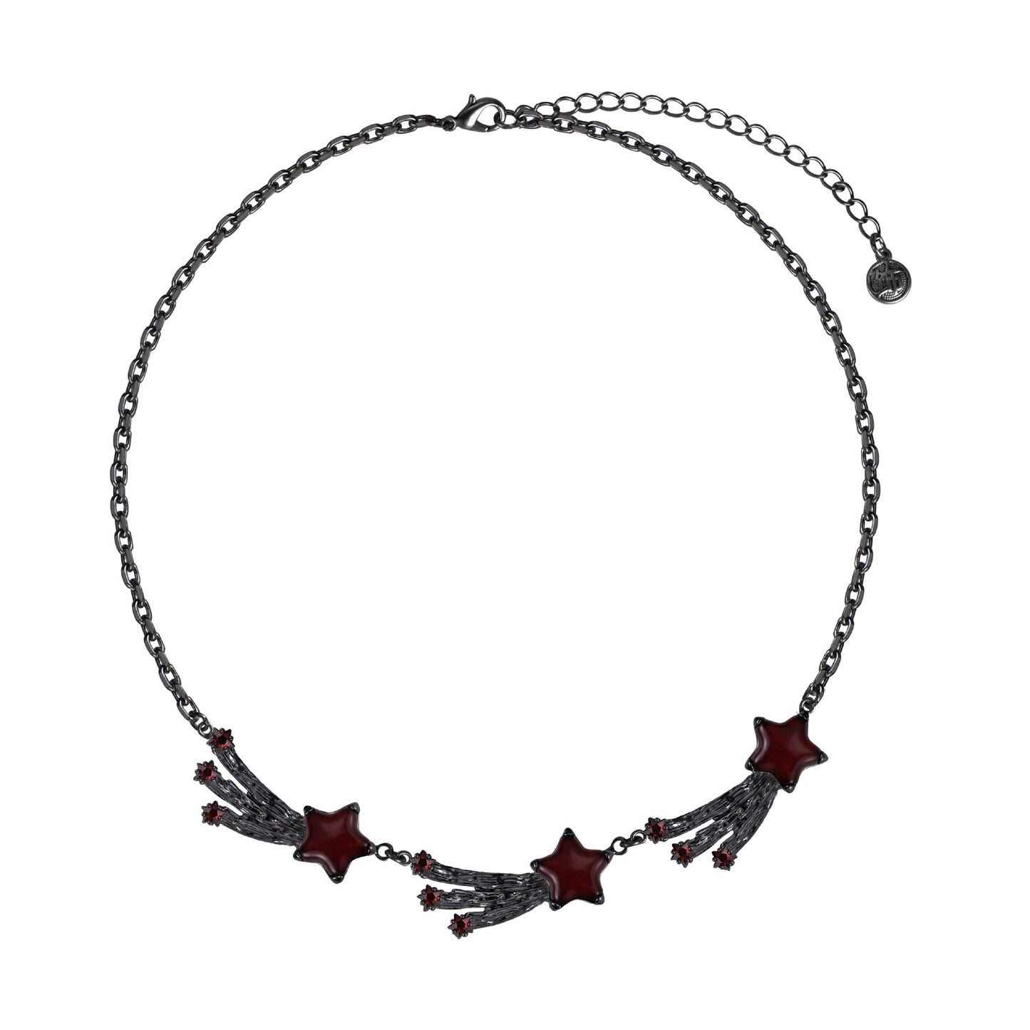 Y2K Goth Scarlet Black Meteor Necklace