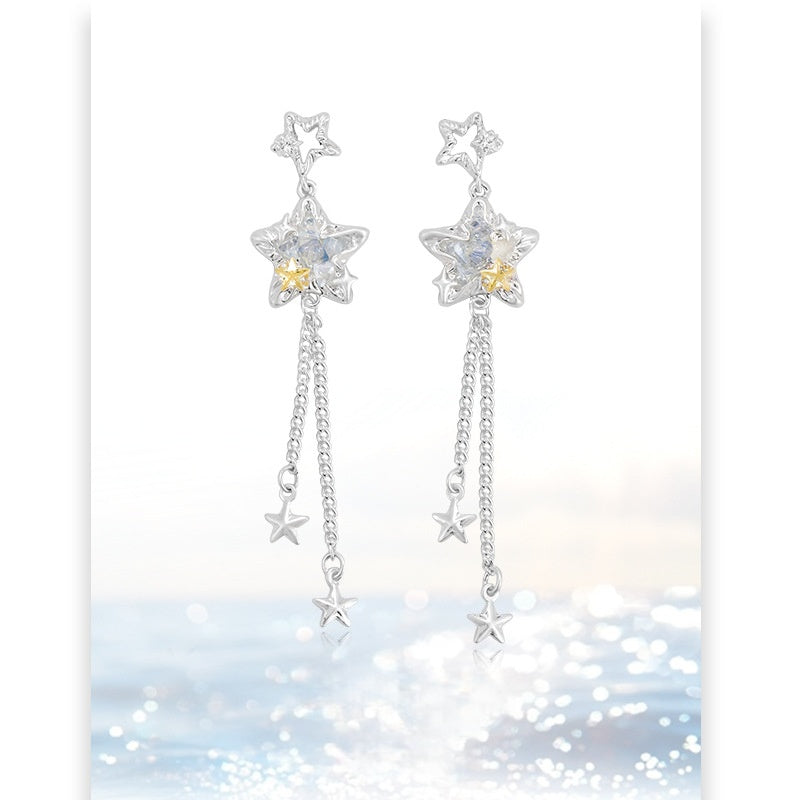 Y2K Fresh Shining Star Tassel Earring