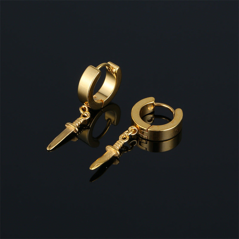 Simple Unisex Dagger Earrings