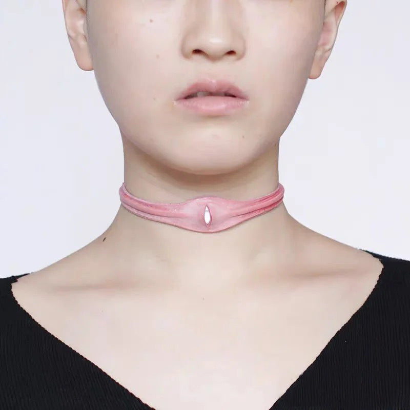 Punk Handgemachtes Rosa Evil Eye Armband Choker