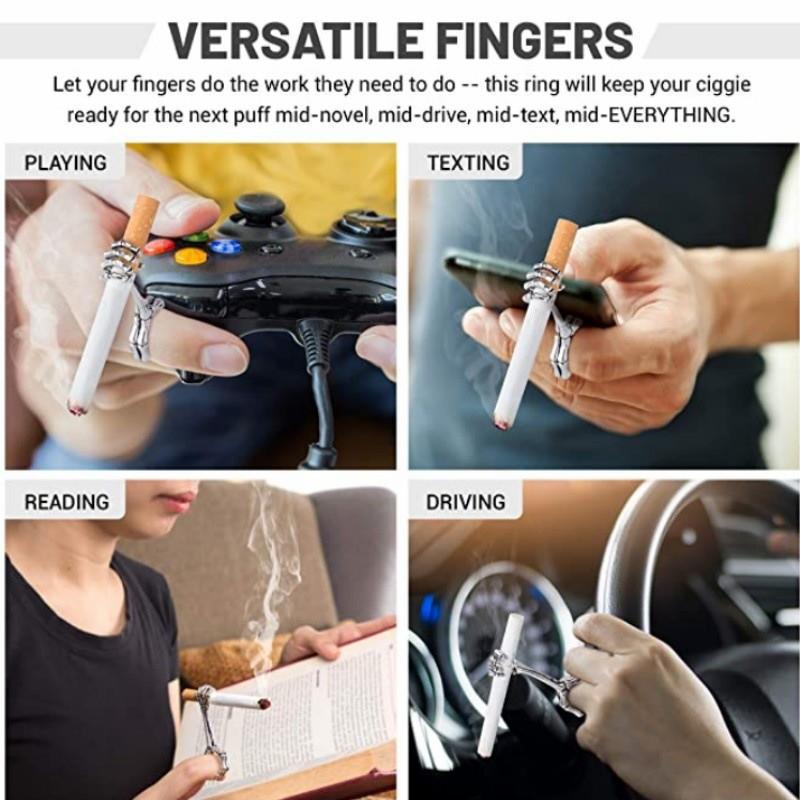 Designer-Zigarettenhalterring mit Skeletthänden