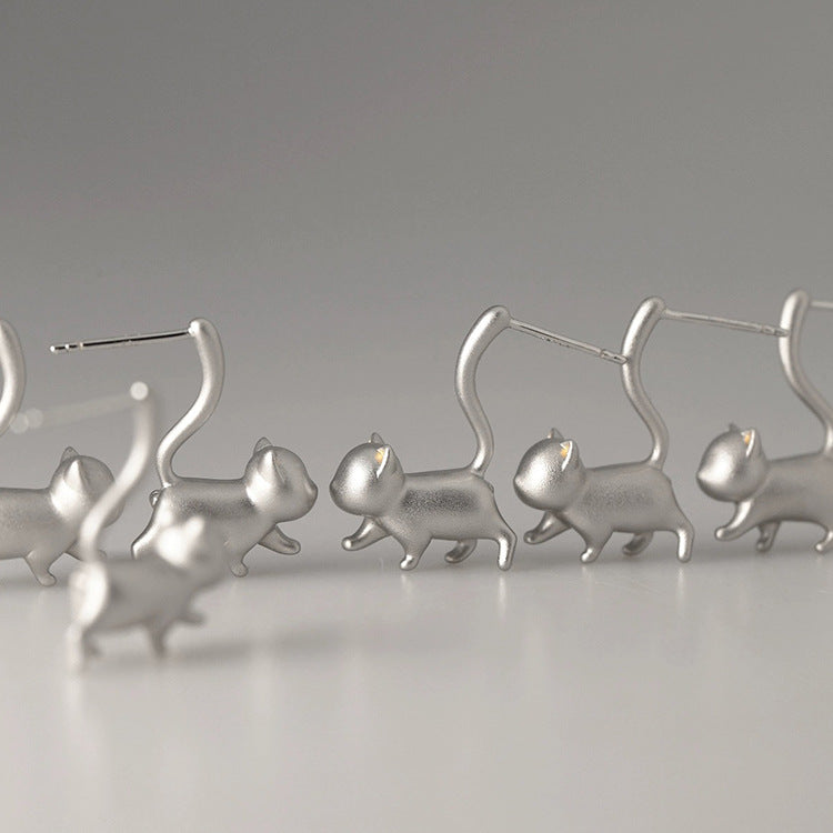 Designer-Ohrstecker mit süßer Katze für Mädchen