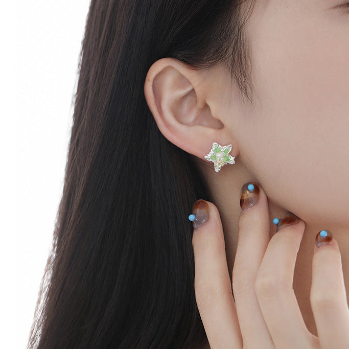 Y2K Green Star Stud Earrings