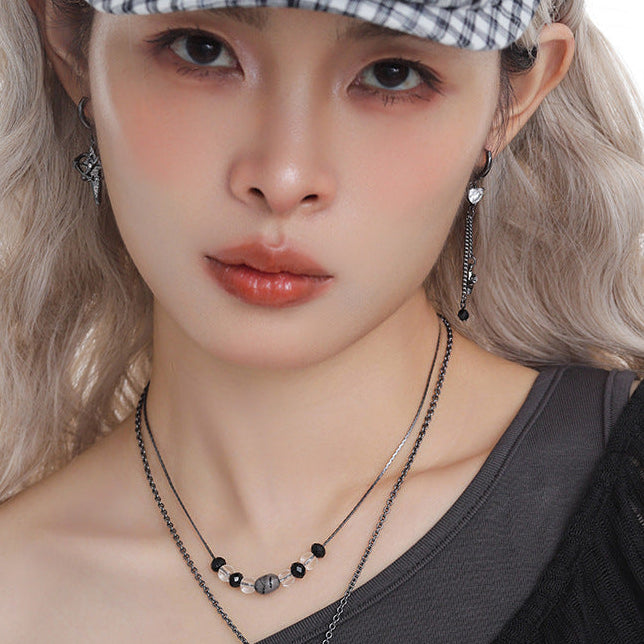 Y2K Goth Black Star & Heart Hoop Earrings