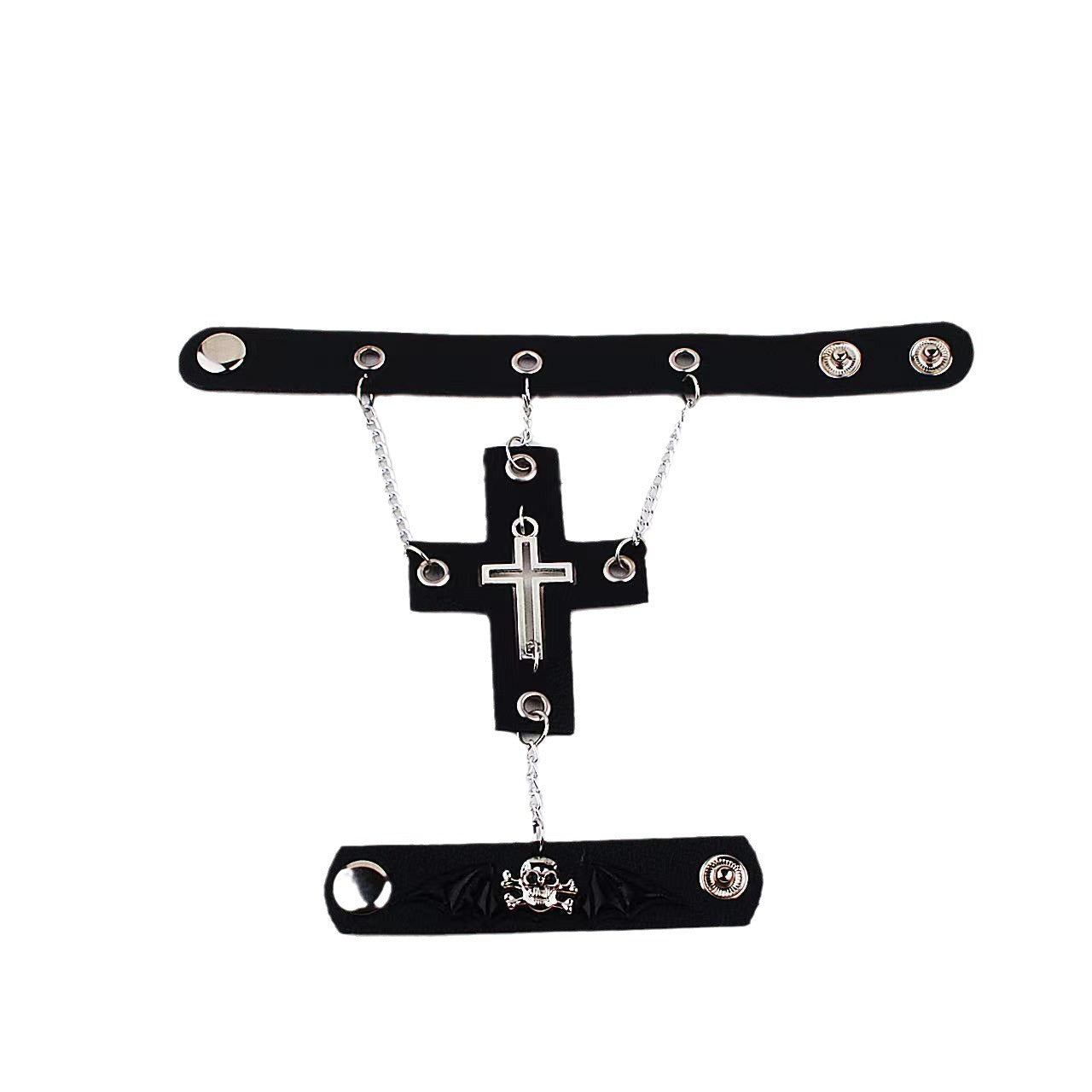 Y2K Gothic Style Punk Girl Black Cross Bracelet