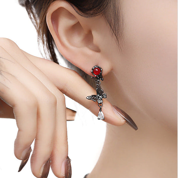 Goth Vampire Butterfly Ear Studs