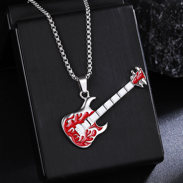 Chic Red Guitar Style Necklace Series