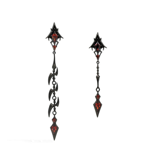 Goth Vampire Thorny Crimson Descent Stud Earring for Arlecchino