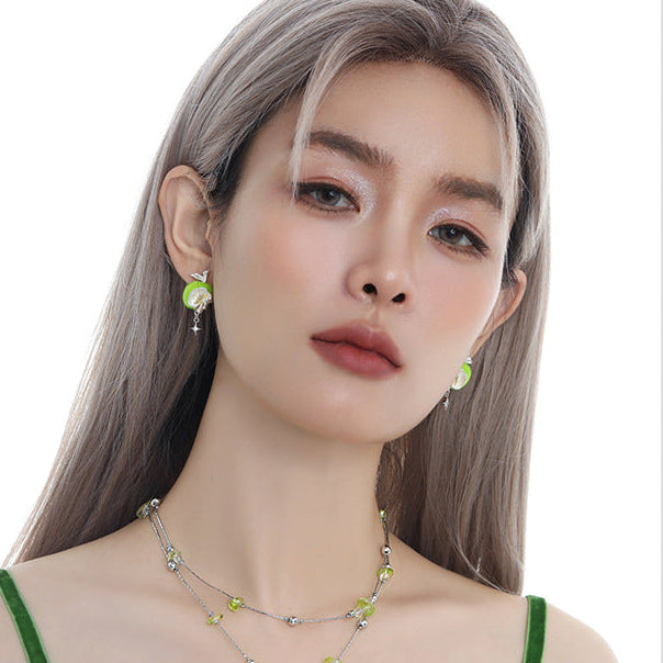 Y2K Sweet Green Apple Stud Earring