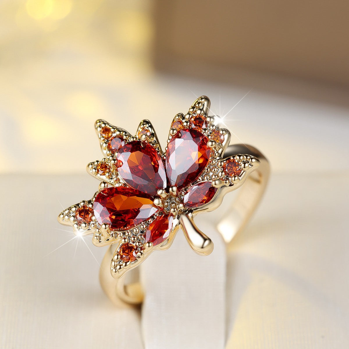Kazuha Inspired Maple Leaf Rings