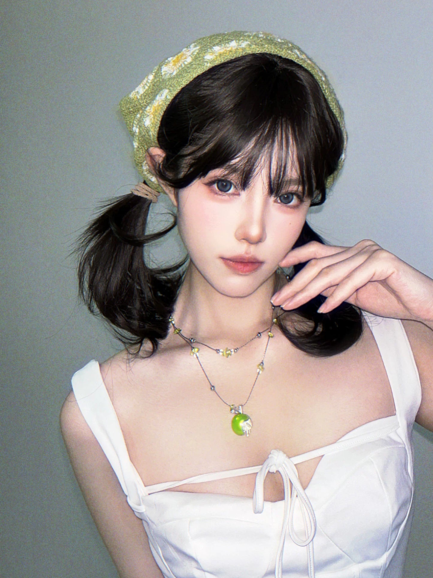 Y2K Sweet Green Apple Double Layer Necklace