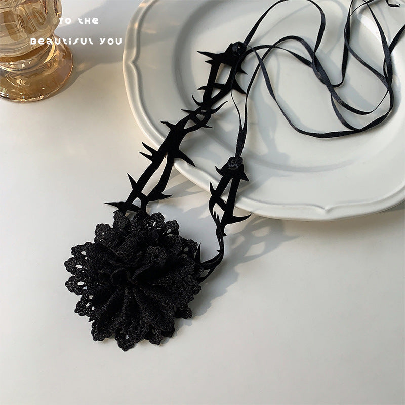 Dunkle Vintage Frauen Sexy Dornenrose Choker Halskette