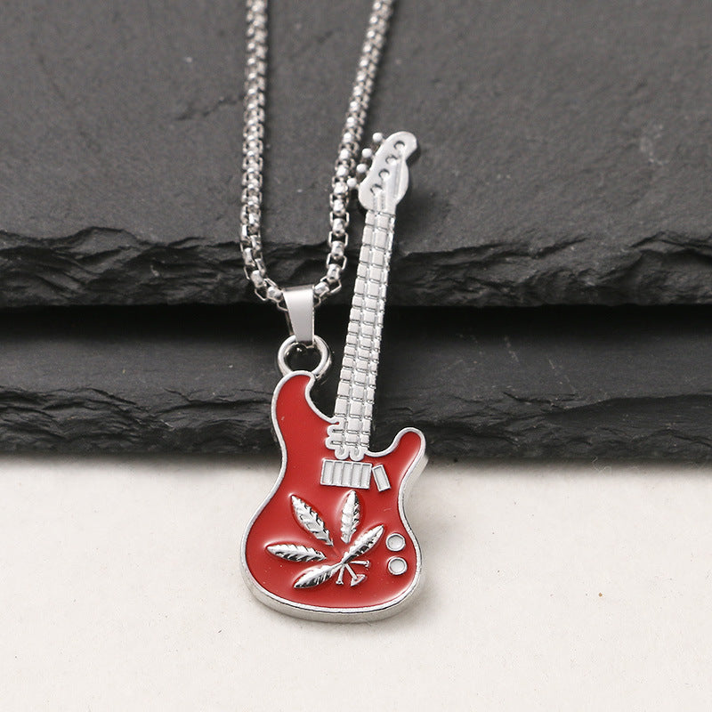 Chic Red Guitar Style Necklace Series