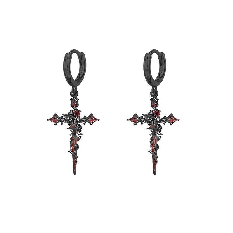 Gothic Y2K Unisex Gefallener Engel Schwert Legierung Ohrstecker