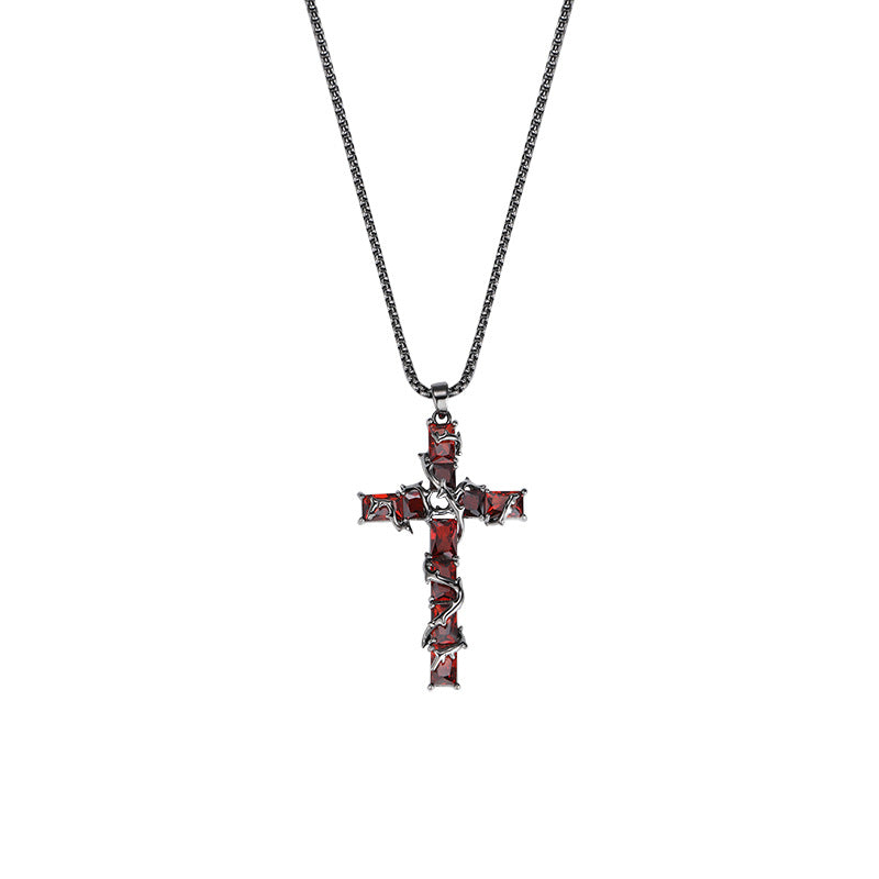Goth Thorn Cross Necklace