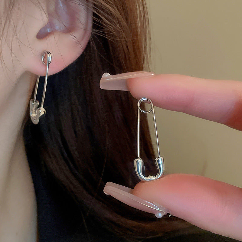 Unisex Designer Silber Pin Ohrstecker