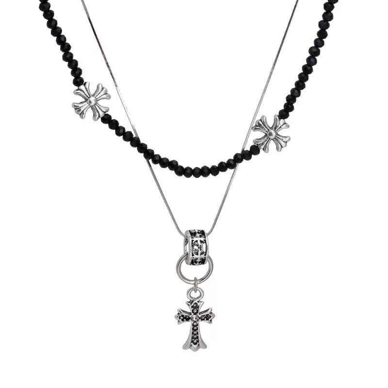 Y2K Chic Girl Designer Kreuz Chooker Halskette