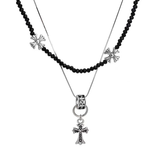 Y2K Chic Girl Designer Kreuz Chooker Halskette