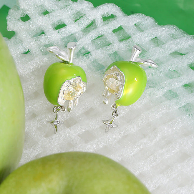 Y2K Sweet Green Apple Stud Earring