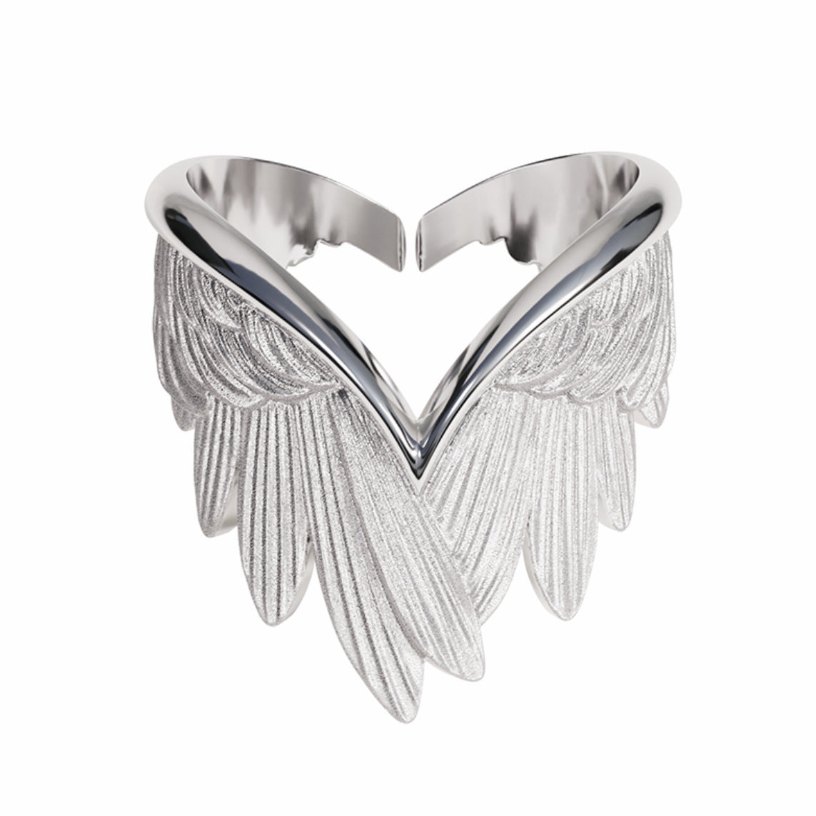Sunday Feather Heart Ring