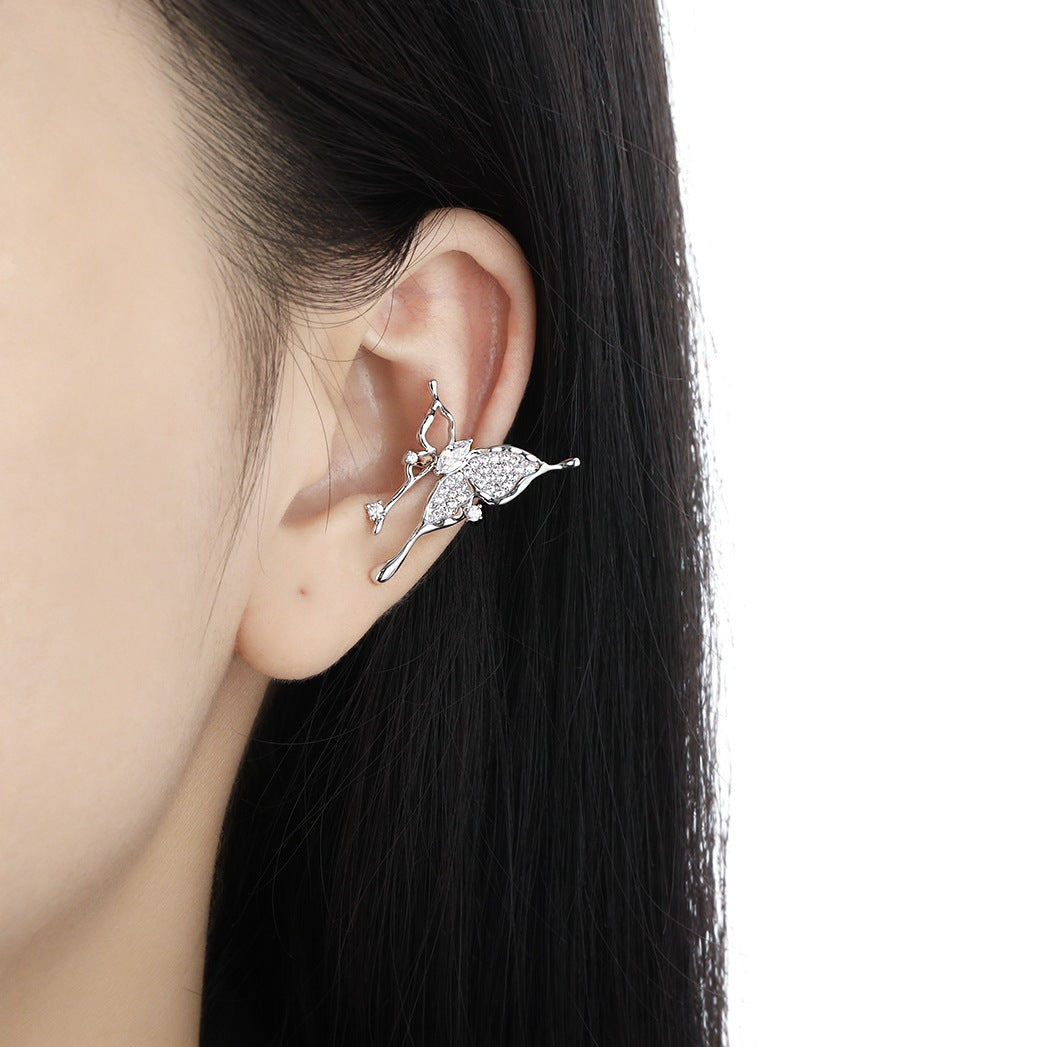 Shining Rhinestone Butterfly Ear Cuffs