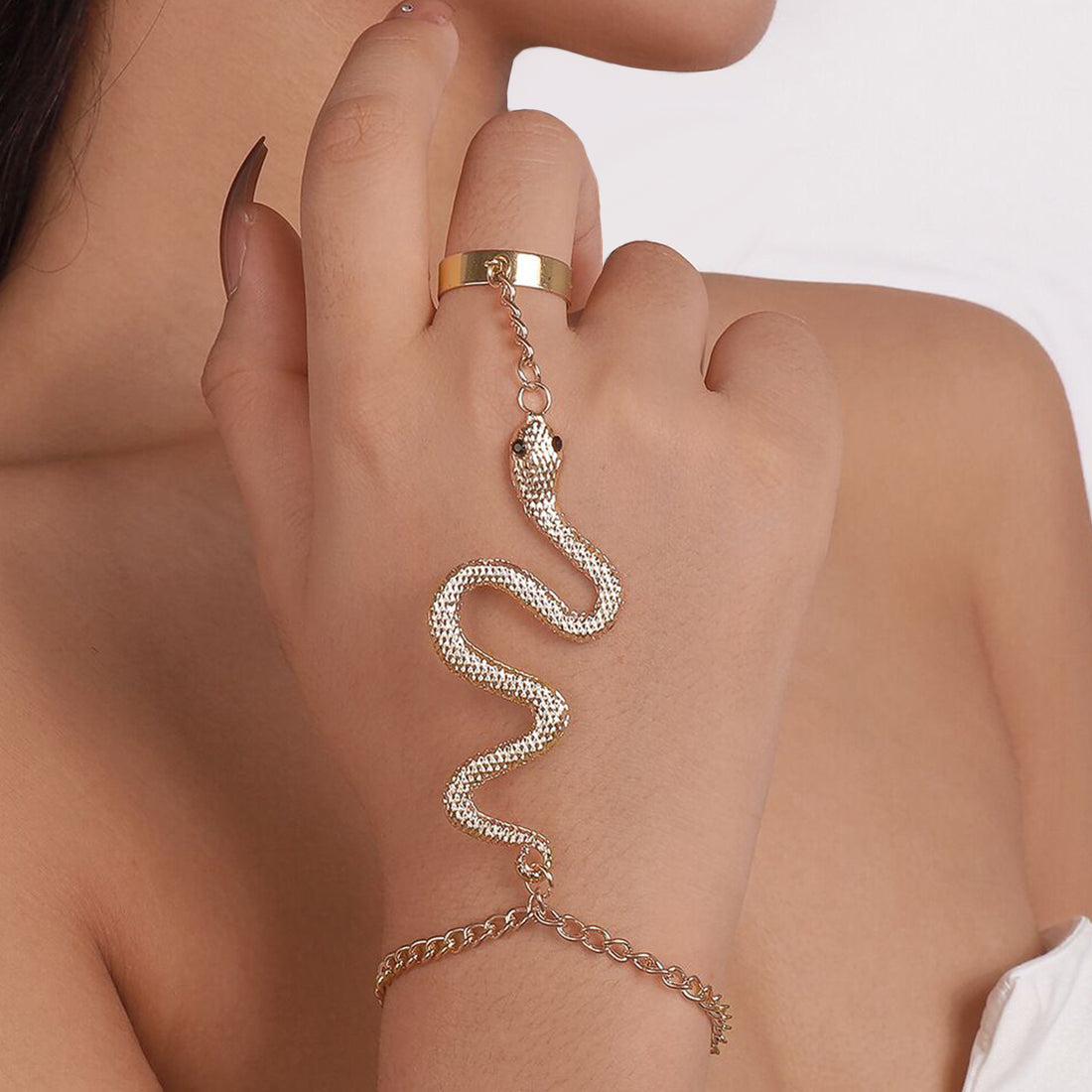 Chic Slytherin Snake Ring & Bracelet