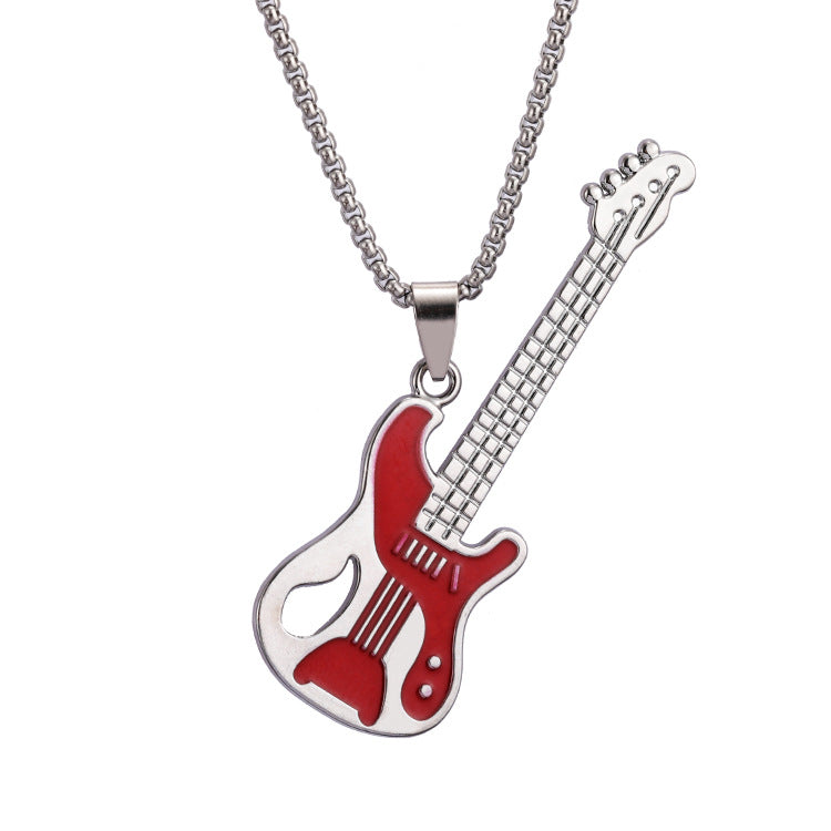 Chic Red Guitar Style Necklace Series