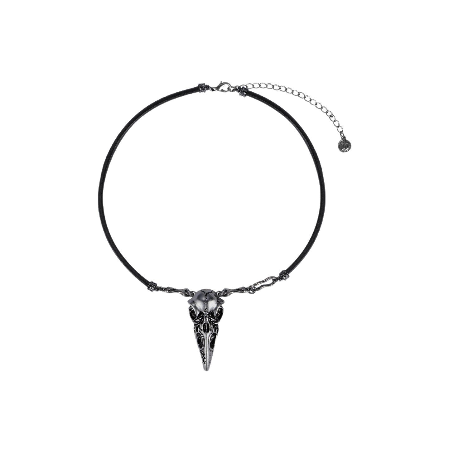 Goth Dark Raven Skull Choker Necklace